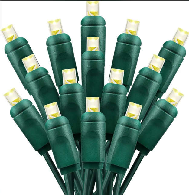 COOL White 100 LED 33.3ft 5MM Conical Wide Angle Mini Strobe Light Strings Waterproof LED Outdoor Indoor String Light